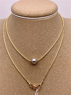 *Колье р.50 Шар цв Белое цв Лимонное арт. 07-0208-00-000-1121-42-234 вес 4,36 г - фото 264013