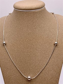 *Колье р.45 Шары цв Белое арт. 07-0209-00-000-1120-01-221 вес 4,26 г - фото 264019