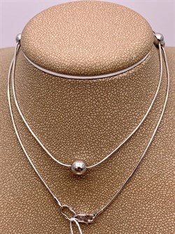 *Колье р.45 Шары цв Белое арт. 07-0209-00-000-1120-01-221 вес 4,26 г - фото 264021