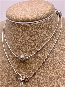 *Колье р.45 Шары цв Белое арт. 07-0209-00-000-1120-01-221 вес 4,26 г - фото 264022