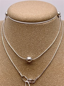 *Колье р.45 Шары цв Белое арт. 07-0209-00-000-1120-01-221 вес 4,26 г - фото 264023