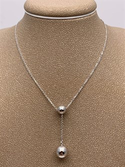 *Колье р.45-50 Шары цв Белое арт. 07-0001-00-000-1120-42-119 вес 2,86 г - фото 264028