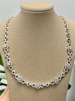 *Колье р.43 Белый Фианит Микро Вставки арт. MP-N00021-X-W-X-X-W-646 вес 21,86 г - фото 264051