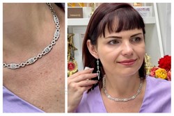 *Колье р.43 Белый Фианит Микро Вставки арт. MP-N00023-X-W-X-X-W-448 вес 23,5 г - фото 264072 *Колье р.43 Белый Фианит Микро Вставки арт. MP-N00023-X-W-X-X-W-448 вес 23,5 г - фото 264072