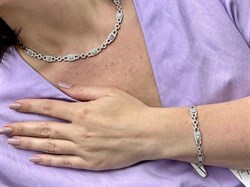 *Браслет р.18 Белый Фианит Микро Вставки арт. MP-B00023-X-W-X-X-W-660 вес 11,4 г - фото 264082 *Браслет р.18 Белый Фианит Микро Вставки арт. MP-B00023-X-W-X-X-W-660 вес 11,4 г - фото 264082