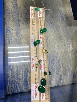 *Колье р.110 Радуга Микс Зеленый Агат арт. SO-N00460-X-W-Gg-X-Mix-049 вес 22,6 г - фото 264175