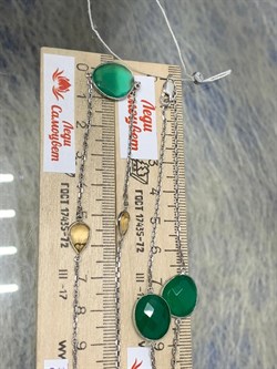 *Колье р.110 Радуга Микс Зеленый Агат арт. SO-N00460-X-W-Gg-X-Mix-049 вес 22,6 г - фото 264178