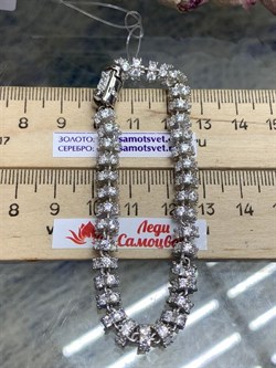 *Браслет р.18 Белый Фианит Микро Вставки арт. AR-BSB17601-X-W-X-X-W-728 вес 22,43 г - фото 264236 *Браслет р.18 Белый Фианит Микро Вставки арт. AR-BSB17601-X-W-X-X-W-728 вес 22,43 г - фото 264236
