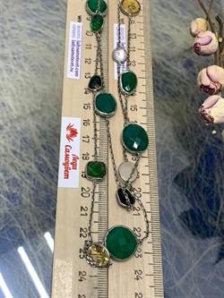 *Колье р.100 Радуга Микс Зеленый Агат арт. SO-N00062-X-W-Mix-X-X-628 вес 22,3 г - фото 264270 *Колье р.100 Радуга Микс Зеленый Агат арт. SO-N00062-X-W-Mix-X-X-628 вес 22,3 г - фото 264270