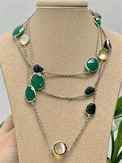 *Колье р.100 Радуга Микс Зеленый Агат арт. SO-N00062-X-W-Mix-X-X-628 вес 22,3 г - фото 264271 *Колье р.100 Радуга Микс Зеленый Агат арт. SO-N00062-X-W-Mix-X-X-628 вес 22,3 г - фото 264271