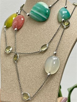 *Колье р.100 Радуга Микс Зеленый Агат арт. SO-N00750-X-W-Gg-X-Mix-292 вес 36 г - фото 264378 *Колье р.100 Радуга Микс Зеленый Агат арт. SO-N00750-X-W-Gg-X-Mix-292 вес 36 г - фото 264378
