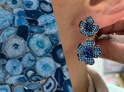 *Серьги Васильки Голубой Фианит Микро Вставки арт. CZ-E00858-X-WB-S1-X-BT-655 вес 7,7 г - фото 264381 *Серьги Васильки Голубой Фианит Микро Вставки арт. CZ-E00858-X-WB-S1-X-BT-655 вес 7,7 г - фото 264381