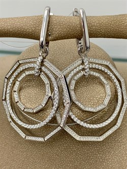 *Серьги Белый Фианит Микро Вставки арт. SL-E03165-X-W-X-X-W-526 вес 15,86 г - фото 264412