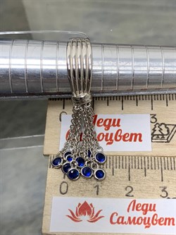 *Кольцо р.18 Синяя Шпинель синт арт. CZ-R02035-X-W-S4-X-X-872 вес 6,3 г - фото 264447