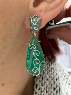 *Серьги Зеленый Агат арт. FI-E00424-X-W-Gg-X-X-452 вес 15,2 г - фото 264479 *Серьги Зеленый Агат арт. FI-E00424-X-W-Gg-X-X-452 вес 15,2 г - фото 264479