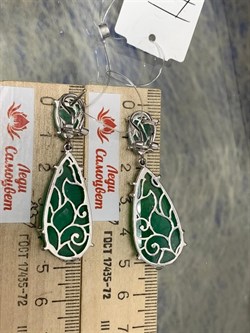 *Серьги Зеленый Агат арт. FI-E00424-X-W-Gg-X-X-452 вес 15,2 г - фото 264481 *Серьги Зеленый Агат арт. FI-E00424-X-W-Gg-X-X-452 вес 15,2 г - фото 264481