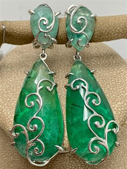 *Серьги Зеленый Агат арт. FI-E00424-X-W-Gg-X-X-452 вес 15,2 г - фото 264483 *Серьги Зеленый Агат арт. FI-E00424-X-W-Gg-X-X-452 вес 15,2 г - фото 264483