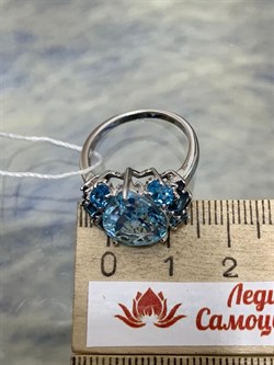 *Кольцо р.17 Голубой Топаз арт. AS-R07971-X-W-BU-X-BL-998 вес 4,4 г - фото 264490 *Кольцо р.17 Голубой Топаз арт. AS-R07971-X-W-BU-X-BL-998 вес 4,4 г - фото 264490