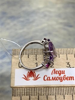 *Кольцо р.16,5 Микс Аметист Родолит Иолит арт. AS-R08734-X-W-AM-X-Mix-327 вес 3,20 г - фото 264503