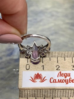 *Кольцо р.16,5 Микс Аметист Родолит Иолит арт. AS-R08734-X-W-AM-X-Mix-327 вес 3,20 г - фото 264505