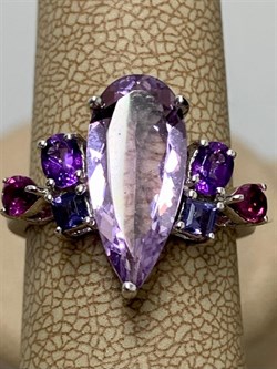 *Кольцо р.16,5 Микс Аметист Родолит Иолит арт. AS-R08734-X-W-AM-X-Mix-327 вес 3,20 г - фото 264506