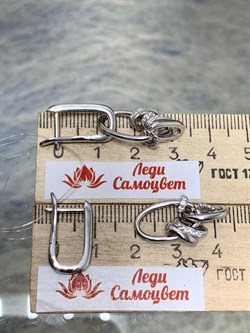 *Серьги Трансформеры Белый Фианит арт. CZ-E03377-X-W-X-X-W-022 вес 7,49 г - фото 264531