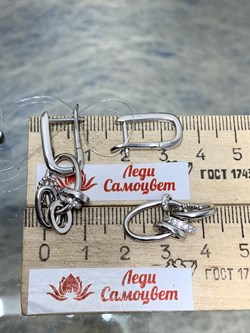 *Серьги Трансформеры Белый Фианит арт. CZ-E03377-X-W-X-X-W-022 вес 7,49 г - фото 264532