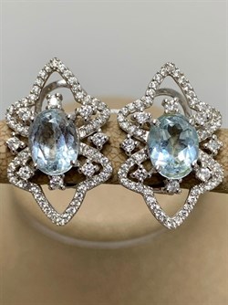*Серьги Голубой Топаз арт. AS-E06306-X-W-BU-X-W-518 вес 5,7 г - фото 264571 *Серьги Голубой Топаз арт. AS-E06306-X-W-BU-X-W-518 вес 5,7 г - фото 264571