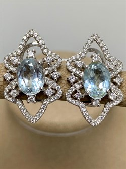 *Серьги Голубой Топаз арт. AS-E06306-X-W-BU-X-W-518 вес 5,7 г - фото 264572 *Серьги Голубой Топаз арт. AS-E06306-X-W-BU-X-W-518 вес 5,7 г - фото 264572
