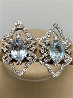 *Серьги Голубой Топаз арт. AS-E06306-X-W-BU-X-W-518 вес 5,7 г - фото 264573 *Серьги Голубой Топаз арт. AS-E06306-X-W-BU-X-W-518 вес 5,7 г - фото 264573