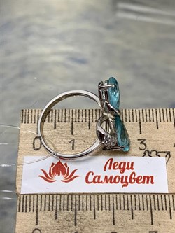 *Кольцо р.18,5 Голубой Ситалл арт. PD-R00314-X-W-BU-X-W-503 вес 3,9 г - фото 264610 *Кольцо р.18,5 Голубой Ситалл арт. PD-R00314-X-W-BU-X-W-503 вес 3,9 г - фото 264610