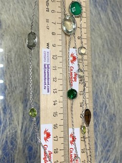 *Колье р.100 Радуга Микс Зеленый Агат арт. SO-N04406-X-W-Gg-X-BR-873 вес 23,3 г - фото 264719