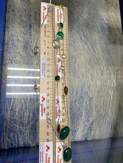 *Колье р.100 Радуга Микс Зеленый Агат арт. SO-N04406-X-W-Gg-X-BR-873 вес 23,3 г - фото 264721