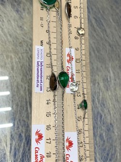 *Колье р.100 Радуга Микс Зеленый Агат арт. SO-N04406-X-W-Gg-X-BR-880 вес 23,2 г - фото 264727 *Колье р.100 Радуга Микс Зеленый Агат арт. SO-N04406-X-W-Gg-X-BR-880 вес 23,2 г - фото 264727