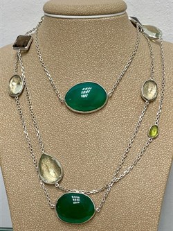 *Колье р.90 Радуга Микс Зеленый Агат арт. SO-N04406-X-W-Gg-X-BR-910 вес 21,8 г - фото 264736 *Колье р.90 Радуга Микс Зеленый Агат арт. SO-N04406-X-W-Gg-X-BR-910 вес 21,8 г - фото 264736