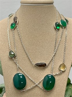 *Колье р.100 Радуга Микс Зеленый Агат арт. SO-N04401-X-W-Gg-X-BR-275 вес 23,36 г - фото 264751 *Колье р.100 Радуга Микс Зеленый Агат арт. SO-N04401-X-W-Gg-X-BR-275 вес 23,36 г - фото 264751