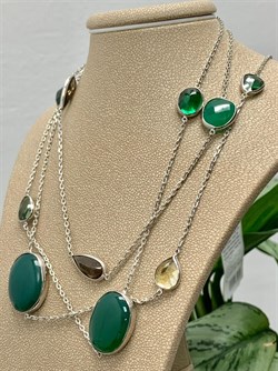 *Колье р.100 Радуга Микс Зеленый Агат арт. SO-N04401-X-W-Gg-X-BR-275 вес 23,36 г - фото 264752 *Колье р.100 Радуга Микс Зеленый Агат арт. SO-N04401-X-W-Gg-X-BR-275 вес 23,36 г - фото 264752