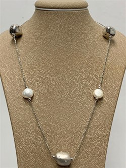 *Колье р.45 Белый Жемчуг Фианит Облачка арт. RB-N342-3-X-W-PN-X-W-272 вес 8,91 г - фото 264777 *Колье р.45 Белый Жемчуг Фианит Облачка арт. RB-N342-3-X-W-PN-X-W-272 вес 8,91 г - фото 264777