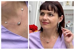 *Колье р.45 Белый Жемчуг Фианит Облачка арт. RB-N342-3-X-W-PN-X-W-272 вес 8,91 г - фото 264783 *Колье р.45 Белый Жемчуг Фианит Облачка арт. RB-N342-3-X-W-PN-X-W-272 вес 8,91 г - фото 264783