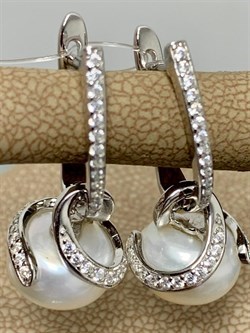 *Серьги Трансформеры Белый Жемчуг арт PI-E02458-X-W-PN-X-W-618 вес 7,02 г - фото 264799 *Серьги Трансформеры Белый Жемчуг арт PI-E02458-X-W-PN-X-W-618 вес 7,02 г - фото 264799