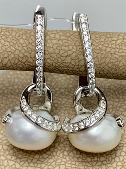 *Серьги Трансформеры Белый Жемчуг арт PI-E02458-X-W-PN-X-W-618 вес 7,02 г - фото 264800 *Серьги Трансформеры Белый Жемчуг арт PI-E02458-X-W-PN-X-W-618 вес 7,02 г - фото 264800