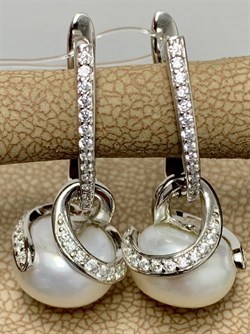 *Серьги Трансформеры Белый Жемчуг арт PI-E02458-X-W-PN-X-W-618 вес 7,02 г - фото 264801 *Серьги Трансформеры Белый Жемчуг арт PI-E02458-X-W-PN-X-W-618 вес 7,02 г - фото 264801