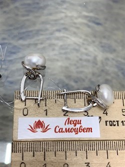 *Серьги Трансформеры Белый Жемчуг арт PI-E02458-X-W-PN-X-W-618 вес 7,02 г - фото 264803 *Серьги Трансформеры Белый Жемчуг арт PI-E02458-X-W-PN-X-W-618 вес 7,02 г - фото 264803