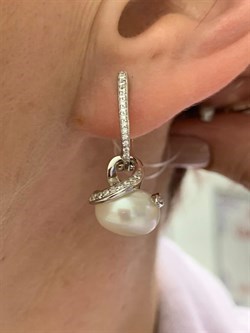 *Серьги Трансформеры Белый Жемчуг арт PI-E02458-X-W-PN-X-W-618 вес 7,02 г - фото 264806 *Серьги Трансформеры Белый Жемчуг арт PI-E02458-X-W-PN-X-W-618 вес 7,02 г - фото 264806