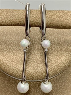 *Серьги иск Белый Жемчуг арт. PI-E00892-X-W-PS-X-W-116 вес 3,96 г - фото 264882 *Серьги иск Белый Жемчуг арт. PI-E00892-X-W-PS-X-W-116 вес 3,96 г - фото 264882