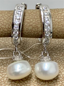 *Серьги Конго Белый Жемчуг арт. PI-E02479-X-W-PN-X-W-000 вес 3,91 г - фото 264894 *Серьги Конго Белый Жемчуг арт. PI-E02479-X-W-PN-X-W-000 вес 3,91 г - фото 264894