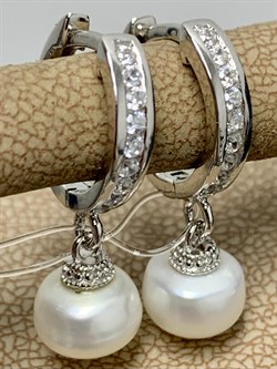 *Серьги Конго Белый Жемчуг арт. PI-E02479-X-W-PN-X-W-000 вес 3,91 г - фото 264896 *Серьги Конго Белый Жемчуг арт. PI-E02479-X-W-PN-X-W-000 вес 3,91 г - фото 264896