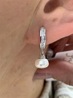 *Серьги Конго Белый Жемчуг арт. PI-E02479-X-W-PN-X-W-000 вес 3,91 г - фото 264900 *Серьги Конго Белый Жемчуг арт. PI-E02479-X-W-PN-X-W-000 вес 3,91 г - фото 264900