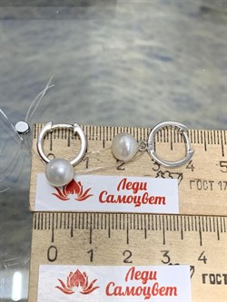 *Серьги Конго Белый Жемчуг арт. PI-E02479-X-W-PN-X-W-000 вес 3,91 г - фото 264902 *Серьги Конго Белый Жемчуг арт. PI-E02479-X-W-PN-X-W-000 вес 3,91 г - фото 264902