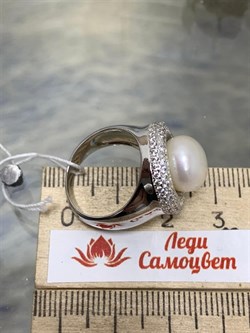 *Кольцо р.17 д.10-11 иск Белый Жемчуг арт OF-R00019-X-W-P-X-W-371 вес 8,35 г - фото 264933 *Кольцо р.17 д.10-11 иск Белый Жемчуг арт OF-R00019-X-W-P-X-W-371 вес 8,35 г - фото 264933